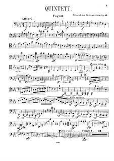 Квинтет для фортепиано и духовых, Op.43: Партия фагота by Генрих фон Герцогенберг