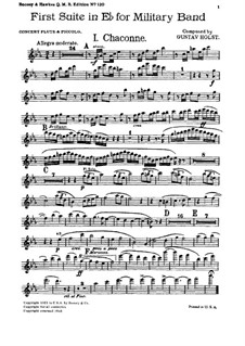 Две сюиты для военного оркестра, Op.28: Сюита No.1 – партии by Густав Холст