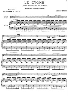 Лебедь: Для скрипки (или флейты) и фортепиано by Камиль Сен-Санс
