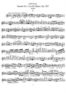 Соната для скрипки и фортепиано No.2 ми-бемоль мажор, Op.102: Сольная партия by Камиль Сен-Санс
