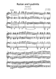 Увертюра: Для фортепиано в четыре руки by Михаил Глинка