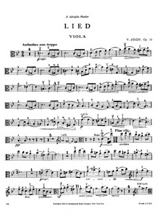 Песня для виолончели с оркестром, Op.19: Для альта и фортепиано by Венсан д' Энди