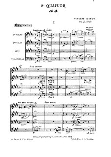 Струнный квартет No.2 ми мажор, Op.45: Партитура by Венсан д' Энди