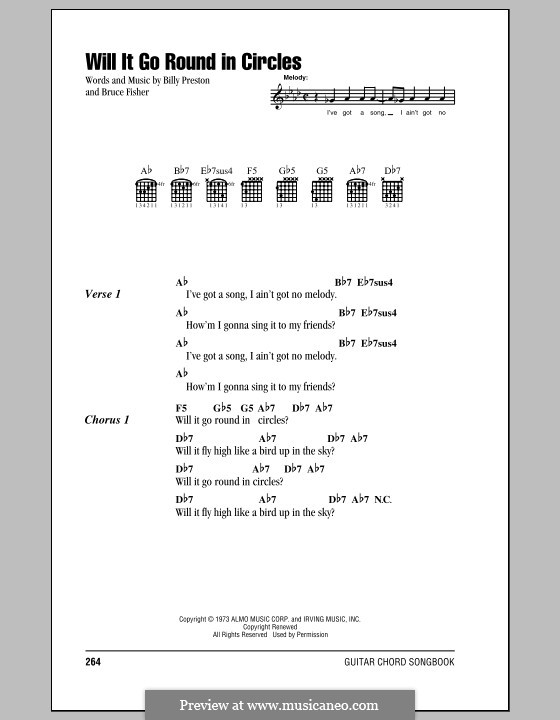 Will It Go Round in Circles (Billy Preston): Текст, аккорды by Bruce Fisher