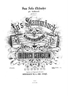 In's Stammbuch, Op.26: In's Stammbuch by Фридрих Гернсхайм