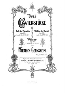 Drei Clavierstücke. Nr.1 Auf der Piazetta, Op.68: Drei Clavierstücke. Nr.1 Auf der Piazetta by Фридрих Гернсхайм