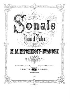 Соната для скрипки и фортепиано, Op.8: Партитура by Михаил Ипполитов-Иванов