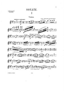 Соната для скрипки и фортепиано, Op.8: Сольная партия by Михаил Ипполитов-Иванов