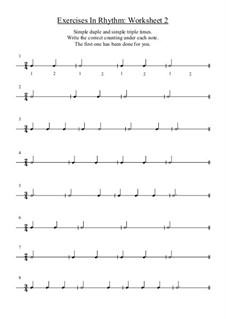 Exercises in Rhythm: Worksheet No.2 by Yvonne Johnson