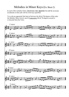 Exercises & Answer Sheet: Minor Melodies No.2 by Yvonne Johnson