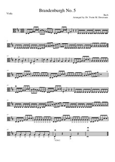 Бранденбургский концерт No.5 ре мажор, BWV 1050: For elementary to middle school age string youth orchestras – viola part by Иоганн Себастьян Бах