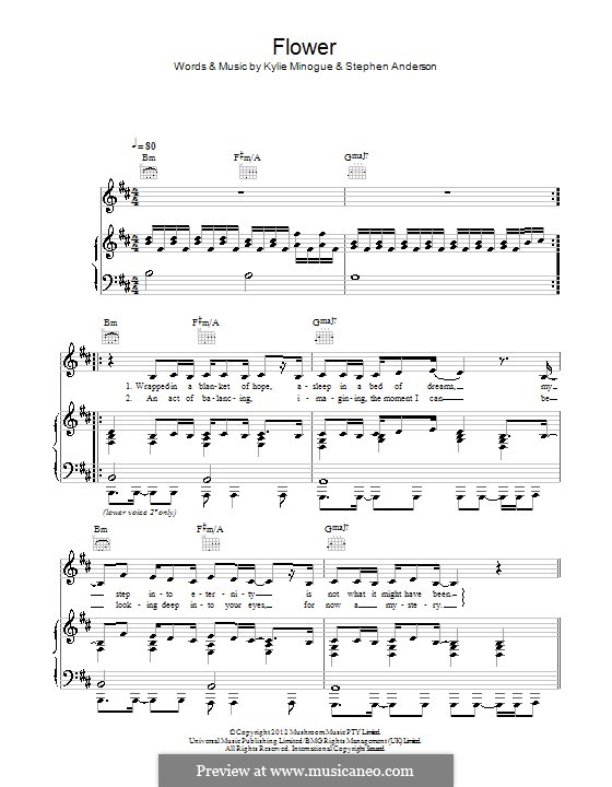 Flower: Для голоса и фортепиано (или гитары) by Kylie Minogue, Steve Anderson