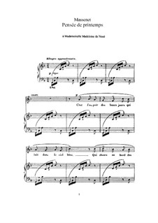 Pensée de printemps: Для высокого голоса и фортепиано by Жюль Массне