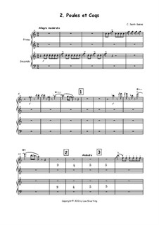 Куры и петухи: Для фортепиано в 4 руки by Камиль Сен-Санс