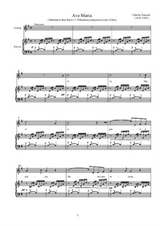 Аве Мария: Для голоса и фортепиано (соль мажор) by Иоганн Себастьян Бах, Шарль Гуно