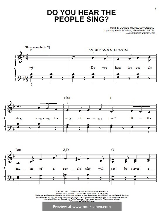 Do You Hear the People Sing: Для фортепиано by Claude-Michel Schönberg