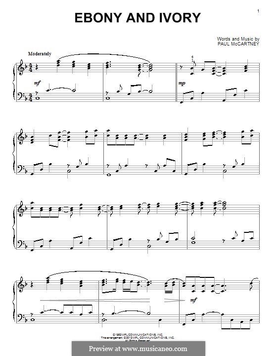 Ebony and Ivory: Для фортепиано by Paul McCartney