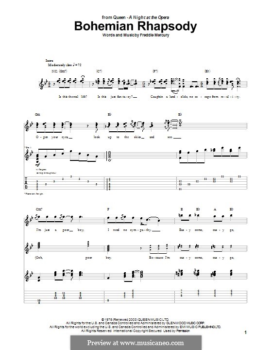 Instrumental version: Для гитары с табулатурой by Freddie Mercury
