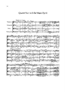 Струнный квартет No.1 ми-бемоль мажор, Op.12: Партитура by Феликс Мендельсон-Бартольди