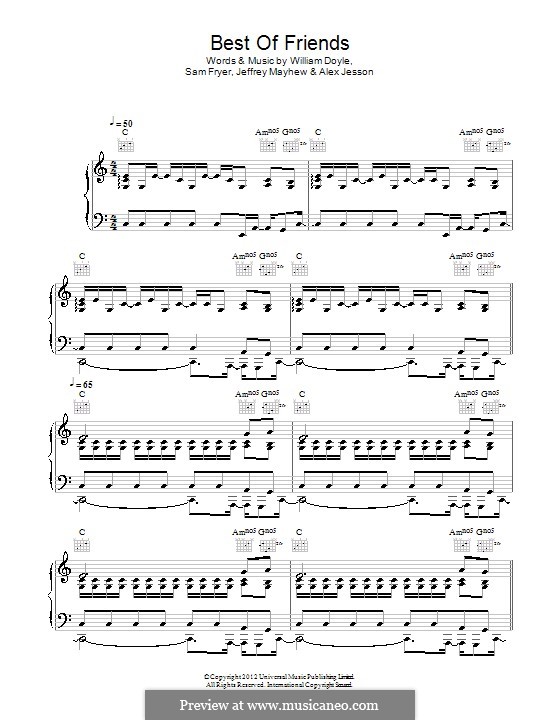 Best of Friends (Palma Violets): Для голоса и фортепиано (или гитары) by Alex Jesson, Jeffrey Mayhew, Sam Fryer, William Doyle