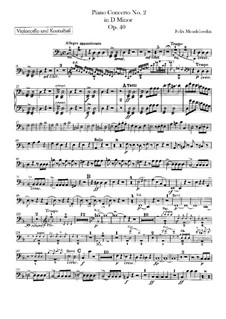 Концерт для фортепиано с оркестром No.2 ре минор, Op.40: Партия виолончели и контрабаса by Феликс Мендельсон-Бартольди