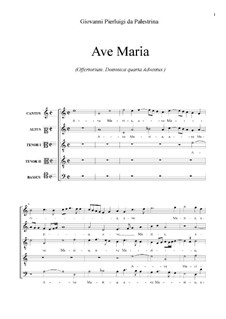 Ave Maria (Offertorium. Dominica quarta Adventus): Ave Maria (Offertorium. Dominica quarta Adventus) by Джованни да Палестрина