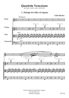 Quartetto Veneziano for flute, violin, viola and violoncello: Quartetto Veneziano for flute, violin, viola and violoncello by Colin Bayliss