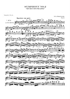 Симфония No.2 си-бемоль мажор 'Хвалебный гимн', Op.52: Скрипка I by Феликс Мендельсон-Бартольди