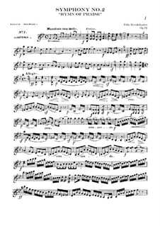 Симфония No.2 си-бемоль мажор 'Хвалебный гимн', Op.52: Партия II скрипок by Феликс Мендельсон-Бартольди
