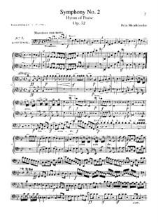 Симфония No.2 си-бемоль мажор 'Хвалебный гимн', Op.52: Партия виолончелей и контрабасов by Феликс Мендельсон-Бартольди