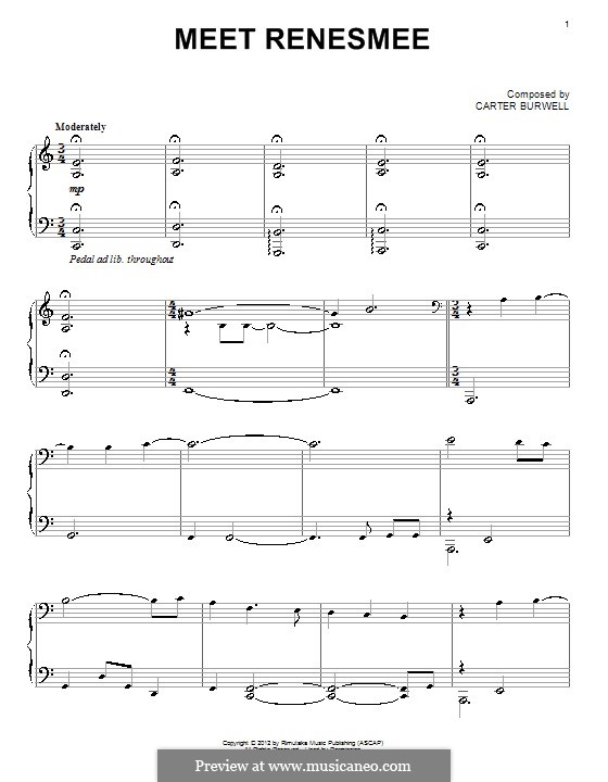 Meet Renesmee: Для фортепиано by Carter Burwell