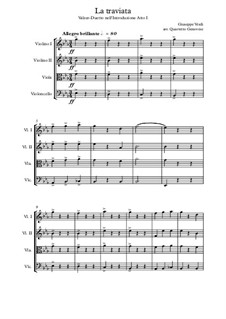 Фрагменты: Act I, Valzer, for string quartet by Джузеппе Верди