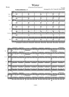 Концерт для скрипки с оркестром No.4 фа минор 'Зима', RV 297: Movement I, for school string orchestra – score by Антонио Вивальди