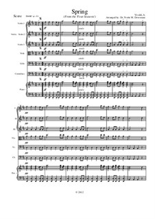 Концерт для скрипки с оркестром No.1 ми мажор 'Весна', RV 269: Movement I, for school string orchestra – score by Антонио Вивальди