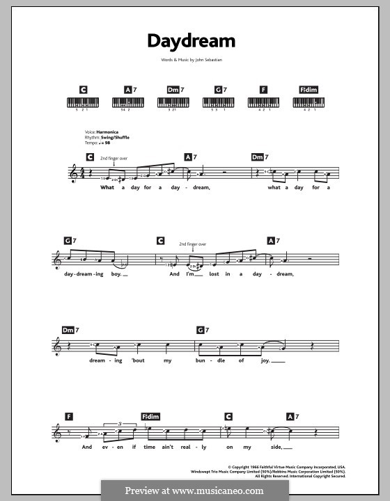 Daydream (The Lovin' Spoonful): Для клавишного инструмента by John B. Sebastian
