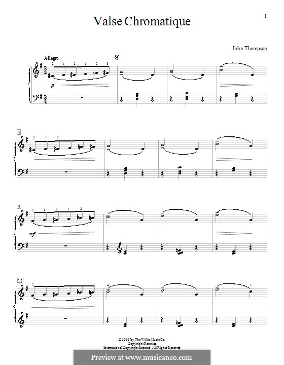 Valse Chromatique: Для фортепиано by John Thompson