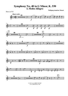 Часть I: French horn II (transposed part) by Вольфганг Амадей Моцарт