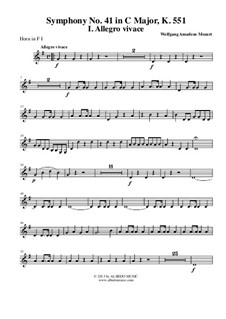 Симфония No.41 до мажор 'Юпитер', K.551: Movement I – french horn I (transposed part) by Вольфганг Амадей Моцарт