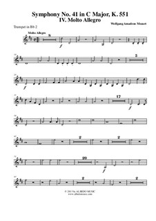 Симфония No.41 до мажор 'Юпитер', K.551: Movement IV – trumpet in Bb II (transposed part) by Вольфганг Амадей Моцарт