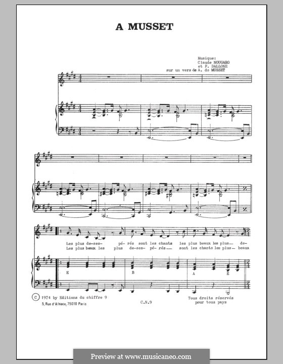 A Musset: Для голоса и фортепиано by Maurice Vanderschueren