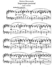 Страстный экспромт: Для фортепиано (Вторая редакция) by Модест Мусоргский