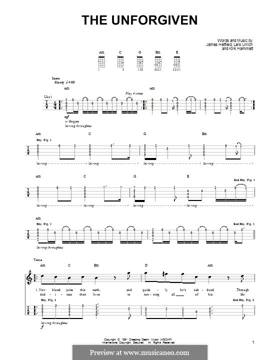 The Unforgiven (Metallica): Для укулеле by James Hetfield, Kirk Hammett, Lars Ulrich
