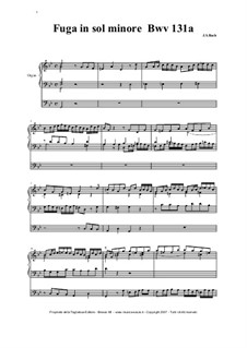 Aus der Tiefen rufe ich, Herr, zu dir, BWV 131: Фуга для органа by Иоганн Себастьян Бах