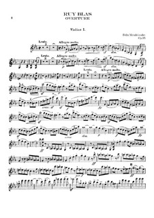 Рюи Блаз, Op.95: Скрипка I by Феликс Мендельсон-Бартольди