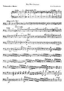 Рюи Блаз, Op.95: Партия виолончели и контрабаса by Феликс Мендельсон-Бартольди