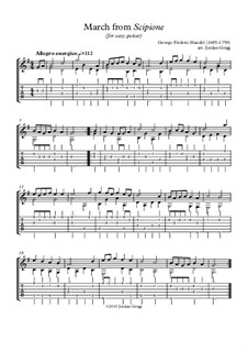 Scipione, HWV 20: March. Arrangement for easy guitar by Георг Фридрих Гендель