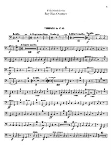 Рюи Блаз, Op.95: Партия литавр by Феликс Мендельсон-Бартольди