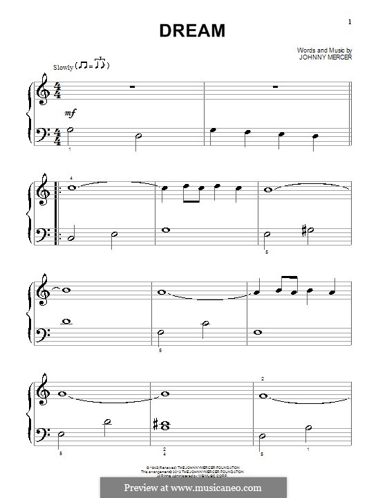 Dream (Frank Sinatra): Для фортепиано by Johnny Mercer