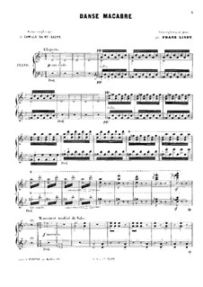 Пляска смерти, Op.40: Для фортепиано (Версия Ф. Листа) by Камиль Сен-Санс