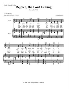 Rejoice the Lord Is King: Piano-vocal score (with chords), saxophone part by John Darwall